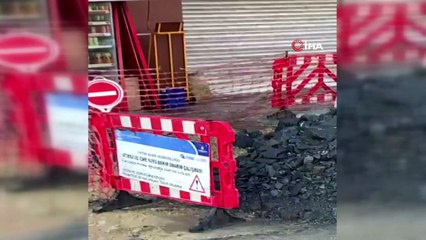 İSKİ’nin çalışma yaptığı bölgede su borusu patladı, patlayan sular bir apartman boyuna ulaştı