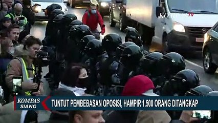 Hampir 1.500 Orang Ditangkap Tuntut Pembebasan Oposisi Rusia Alexei Navalny