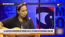 La artista interpretó covers en el estudio de Misiones Online