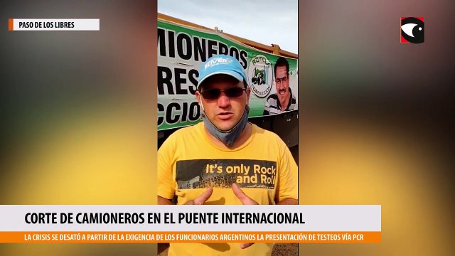 Corte de Camioneros en el puente internacional de Paso de los Libres y tensión con choferes brasileños