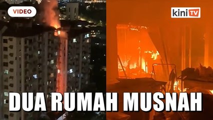 Kondominium Bukit OUG terbakar, dua rumah musnah