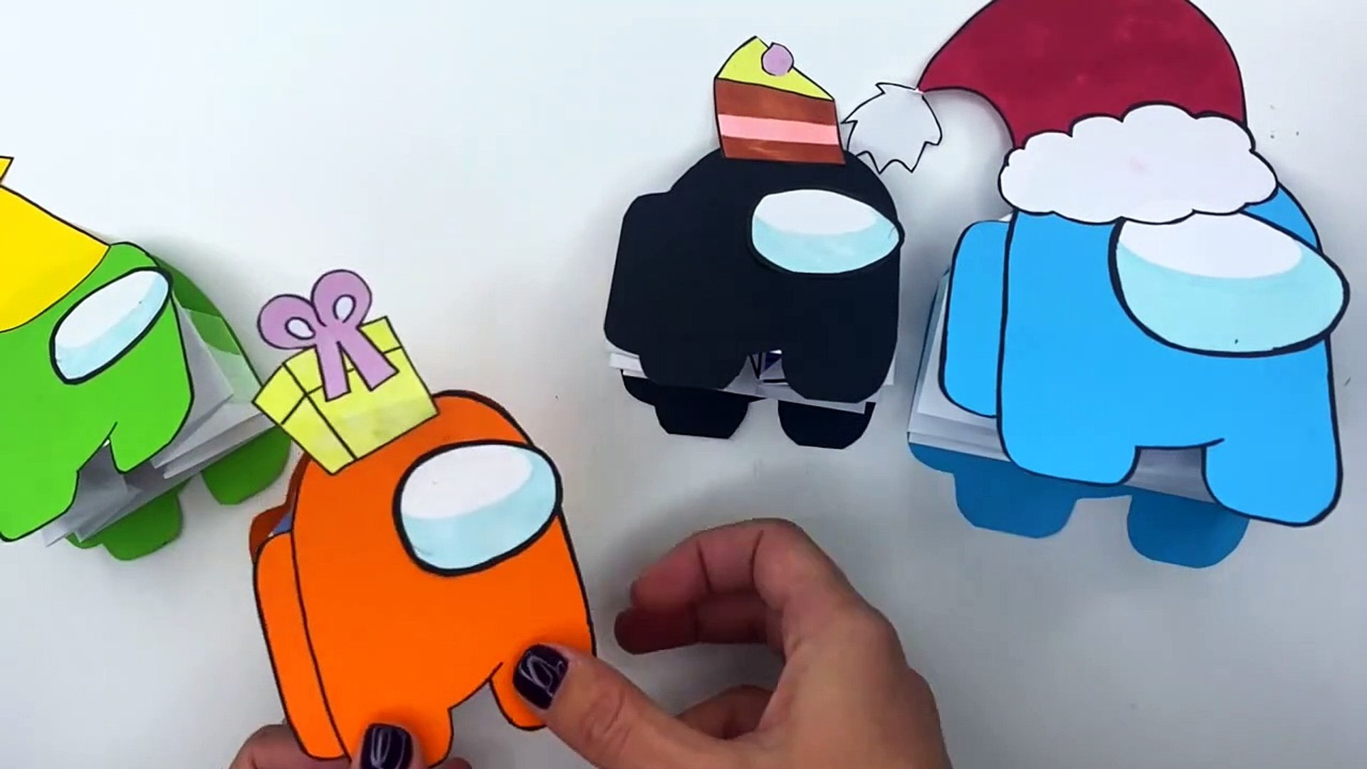 ⁣How To Make Origami Among Us Birthday Card [Origami Among Us Easy]