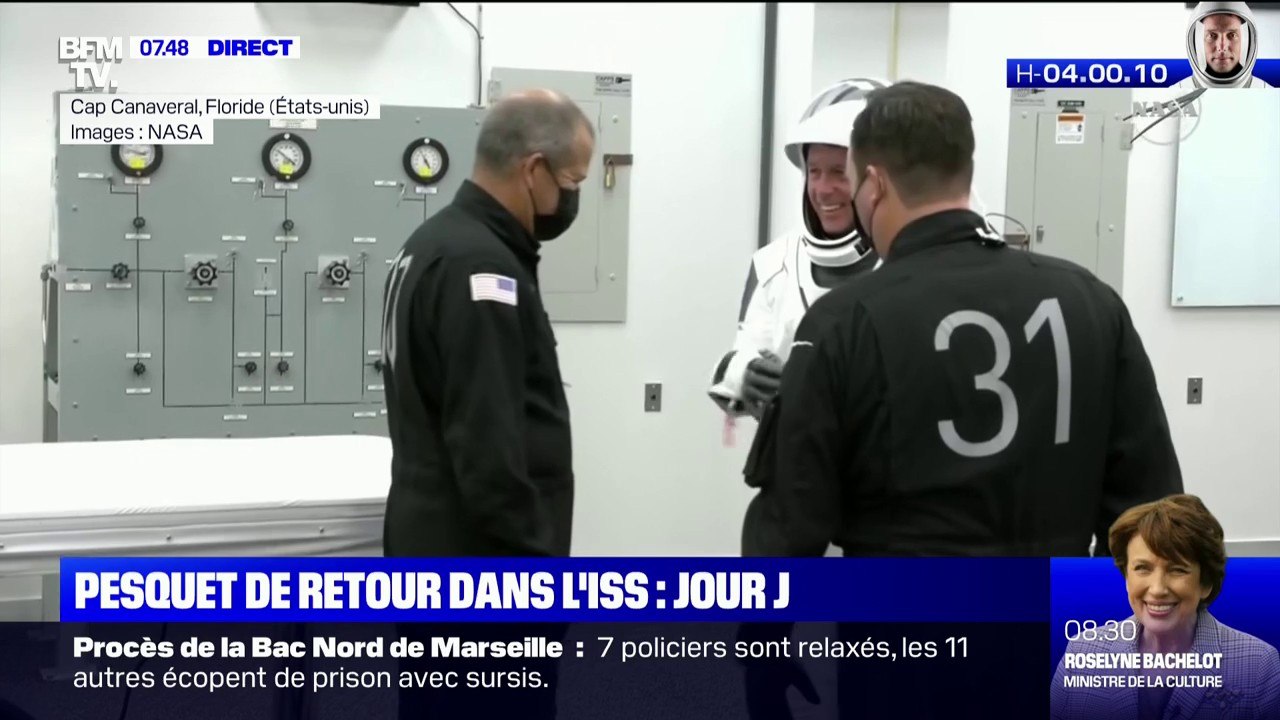 Les premières images des astronautes qui s'équipent, quelques heures avant le départ