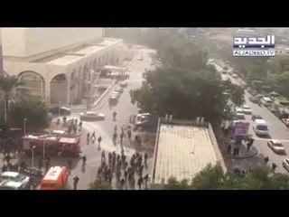 حريق في مستشفي رفيق الحريري