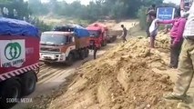 Extreme Heavy Equipment Transportation India | Puller Trucks uphill operation | Volvo TATA puller trucks India