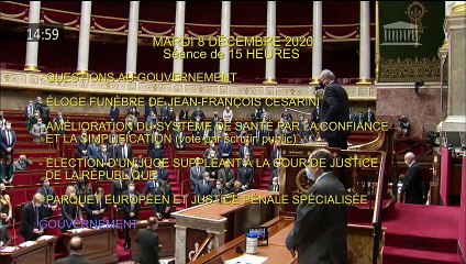 Hommage à M. Valéry Giscard d'Estaing, ancien Président de la République - Mardi 8 décembre 2020
