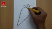 How To Draw Carrot Easy Step By Step For Beginners | Vegetable Drawing