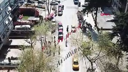Bağdat Caddesi'nde polislerin 23 Nisan konvoyu havadan görüntülendi