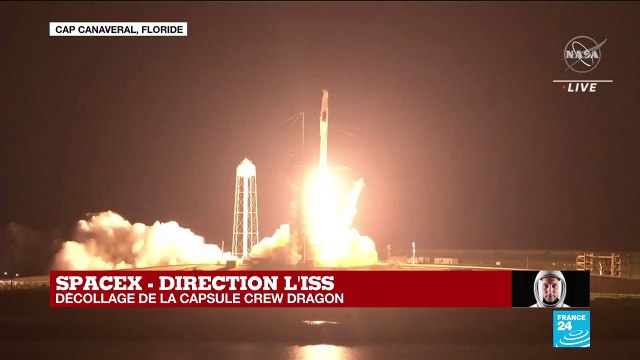 REPLAY - Décollage de la capsule Crew Dragon de SpaceX vers la Station spatiale internationale
