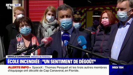 "La République ne sera pas intimidée": Gérald Darmanin en déplacement à Lille après l'incendie d'une école