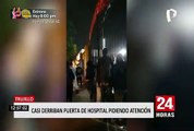 Trujillo: familiares de paciente COVID-19 intentan derribar puerta de hospital