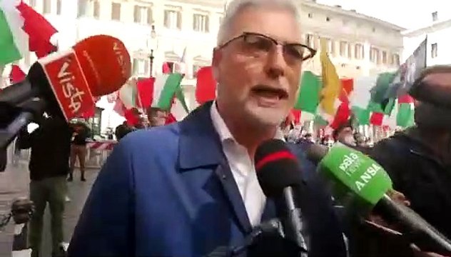 Federico Mollicone FdI - Protesta dei giovani a Roma contro le chiusure del Governo ed il coprifuoco per il