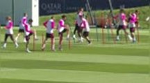 34e j. - Marquinhos et Verratti à l'entraînement avant Metz