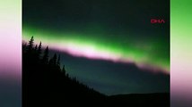 Alaska'da Kuzey Işıkları'nın gökyüzündeki büyüleyici dansı kamerada