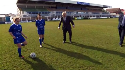 Boris Johnson shows off his 'terrible' football skills