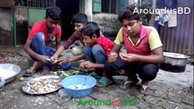 village food cooking at midnight village kids Fried Chicken Curry Cooking For Another Village Kids