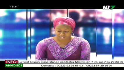 JT BAMBARA 19H30 DU 23 AVRIL 2021