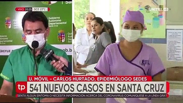 Sedes Santa Cruz reporta 541 nuevos positivos de coronavirus