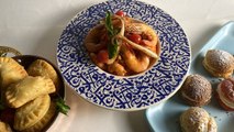Brik danouni, Tagliatelle poulpe crevettes, Choux à la crème - Koujinet Romdhan  Ep 10