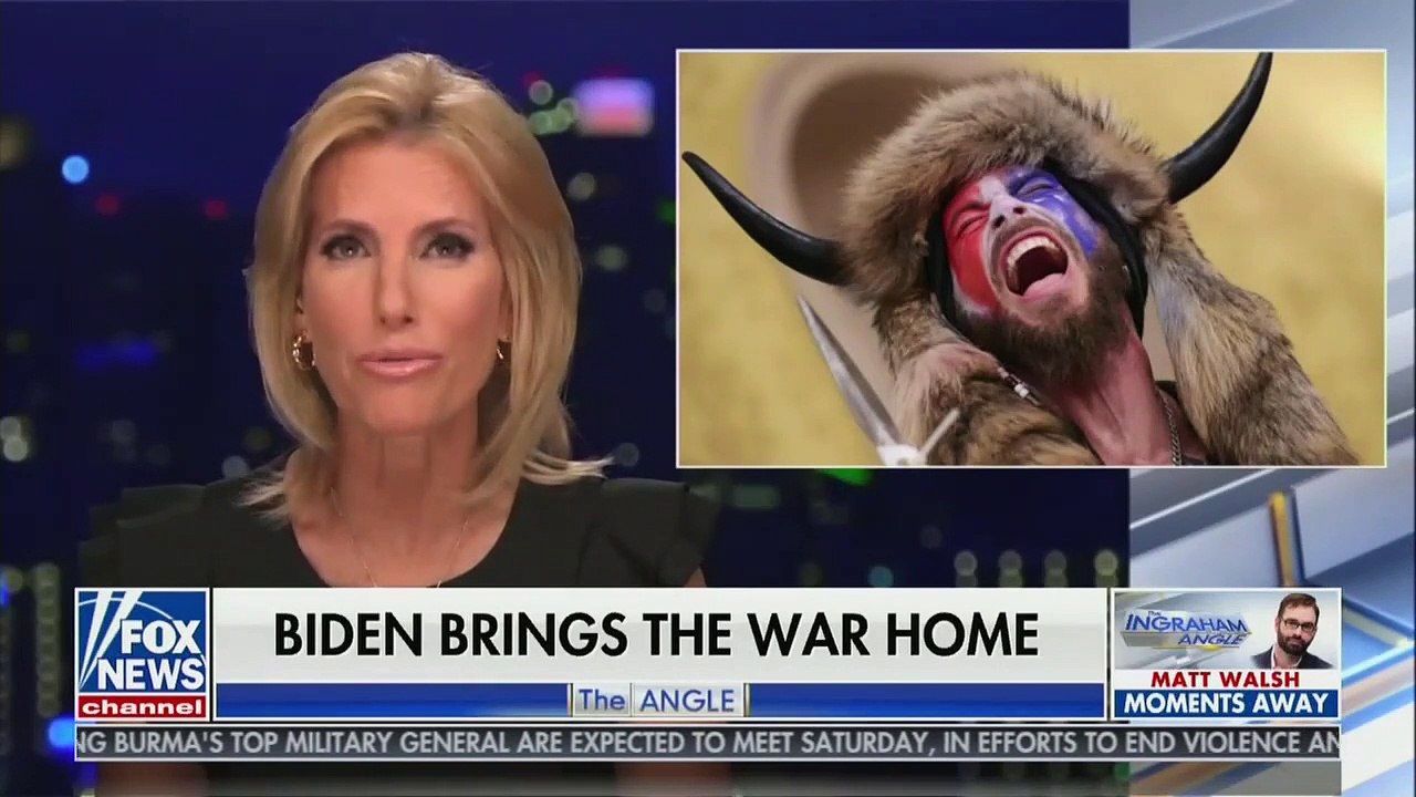 Laura Ingraham Says ‘Biden’s Insurrectionists,’ Not ‘Goofy QAnon People’ Are Biggest Threat to America