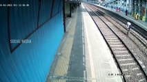 Man Escape Miraculously from speeding train | Railway police save passenger life | Indian Railways
