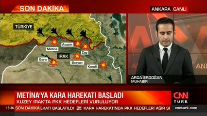 Son dakika..  Kuzey Irak'ta  geniş çaplı operasyon!