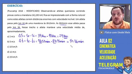 Aula 02 - Corte 09 - Exercício 02 sobre velocidade Média