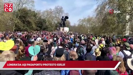 Londra’da aşı pasaportu protesto edildi