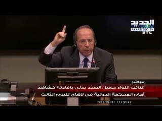 النائب اللواء جميل السيد يدلي بإفادته كشاهد أمام المحكمة الدولية - حزيران 2018