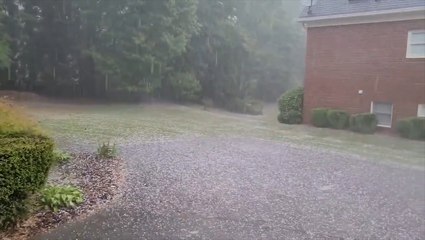 Hail pelts the Southeast