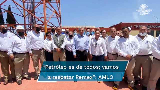 “Vamos a rescatar Pemex”, dice AMLO en gira privada por refinería de Cadereyta ante veda electoral