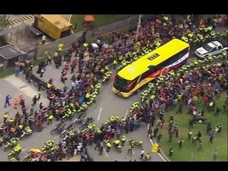استقبال حاشد لفريق كولومبيا بعد عودته من روسيا