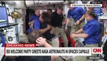 Astronauts welcome new crew aboard the ISS