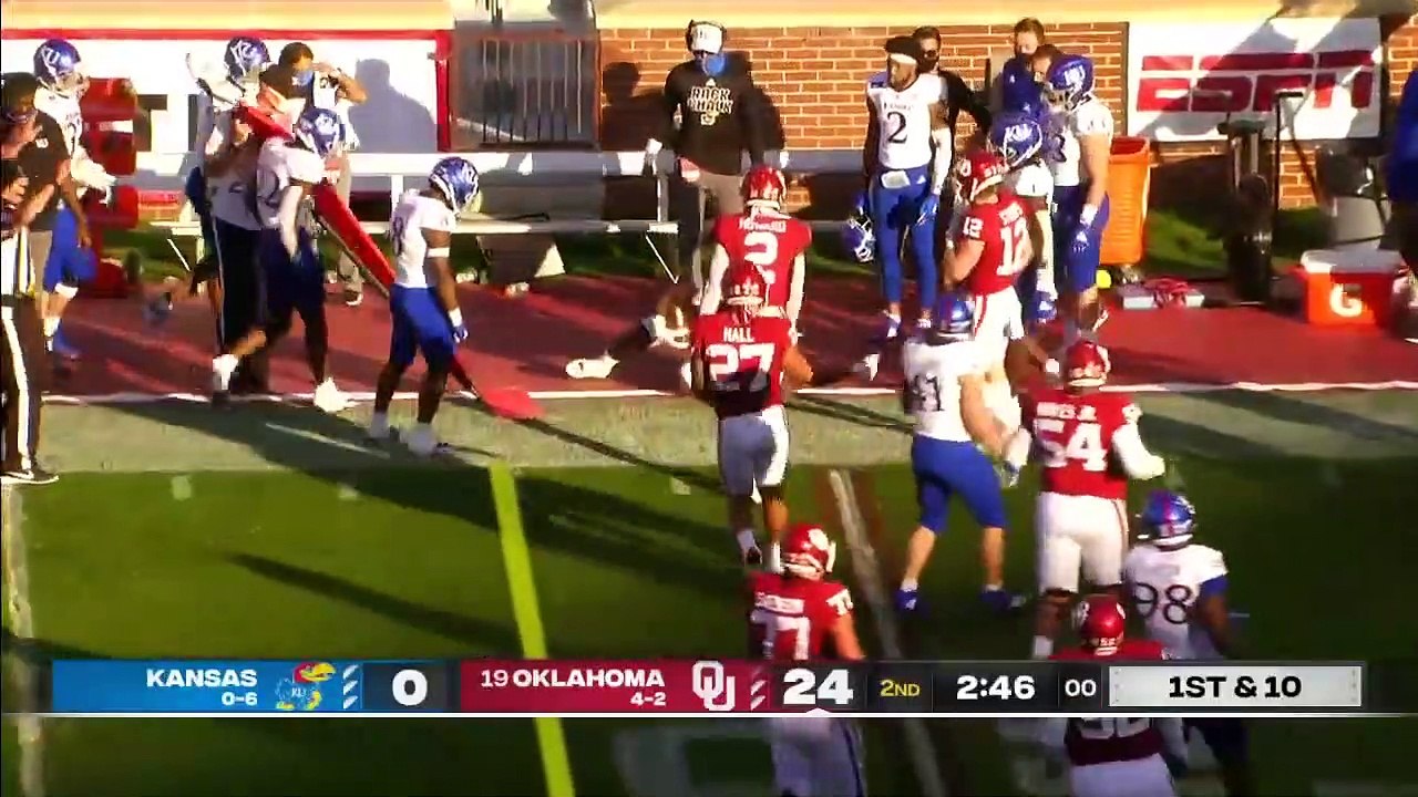 Kansas Jayhawks Vs. Oklahoma Sooners | 2020 College Football Highlights