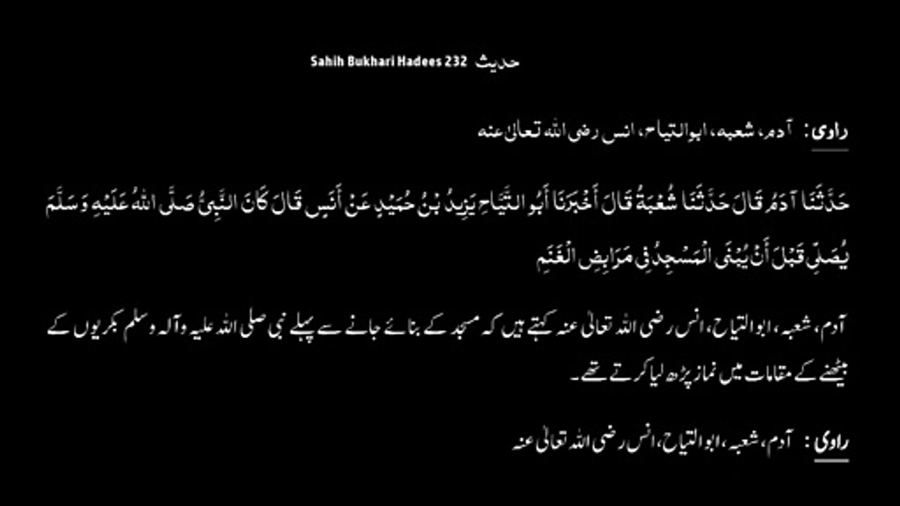 Watch *Hadith 232 Sahih Bukhari*