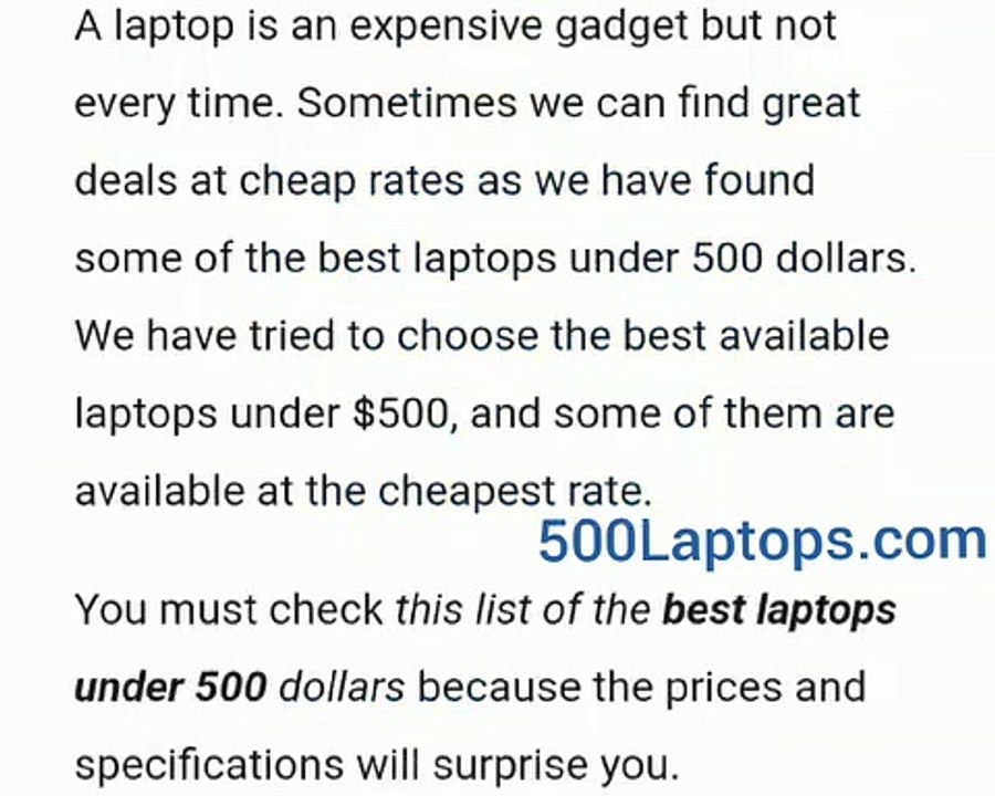 Top 5 Laptops For Under $500