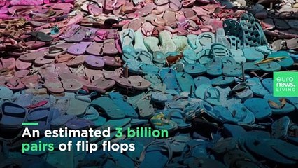 Waste on the Brazilian coastline is being turned into flip flops