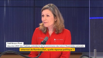Projet de loi anti-terroriste, comment protéger la police après l'attentat de Rambouillet, le pass sanitaire, l'irresponsabilité pénale en question... Le "8h30 franceinfo" de Ya¨el Braun-Pivet