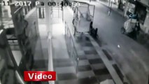 Demir dubaları çalan hırsızlar güvenlik kamerasında