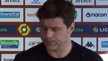 Football - Ligue 1 - Mauricio Pochettino en conférence de presse après Metz 1-3 PSG