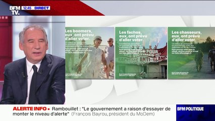 Visuel d'EELV sur les "boomers": Pour François Bayrou, c'est "une dérive de plus"