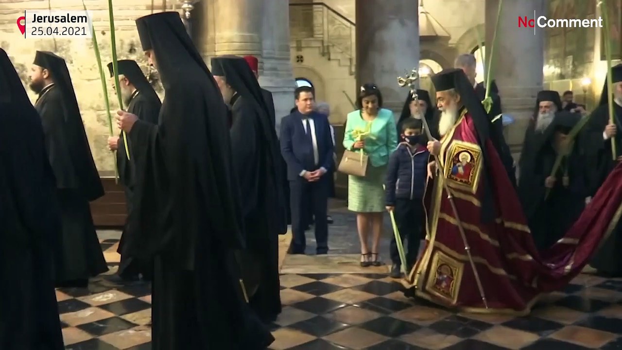 Cristãos ortodoxos celebram Domingo de Ramos em Jerusalém