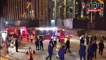 4 فرق للإطفاء تسيطر على حريق مبنى قيد الإنشاء تابع لقصر العدل