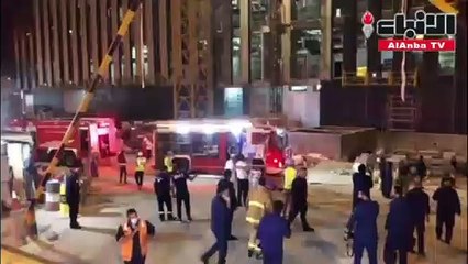 4 فرق للإطفاء تسيطر على حريق مبنى قيد الإنشاء تابع لقصر العدل