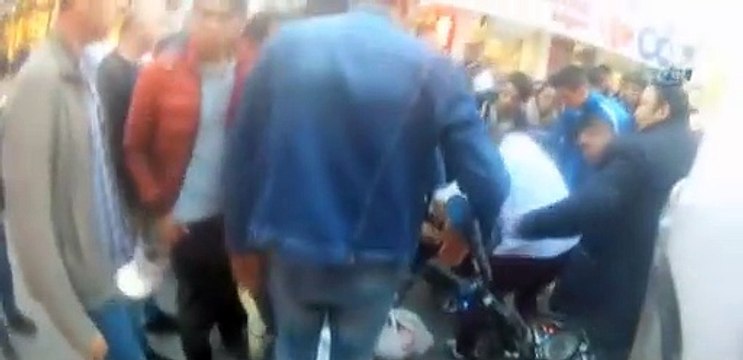 Yürekleri ağza getiren motosiklet kazası