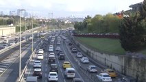 82 saatlik kısıtlama sonrası 15 Temmuz Şehitler Köprüsü'nde trafik yoğunluğu