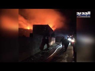 حريق كبير في معمل بلاستيك بين البازورية وعين بعال في الجنوب