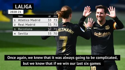Koeman eyeing LaLiga title for Barca after Atletico slip-up