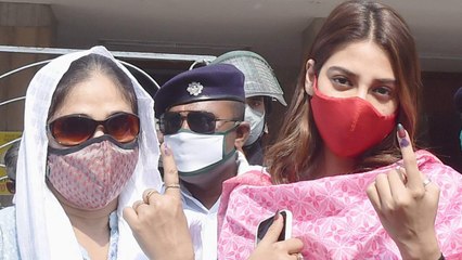 TMC MP Nusrat Jahan casts her vote in Kolkata