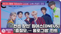 원어스(ONEUS), 새 앨범 ‘BINARY CODE’ 단체 콘셉트 포토 ‘중절모 → 홀로그램’ 코드 속 힌트